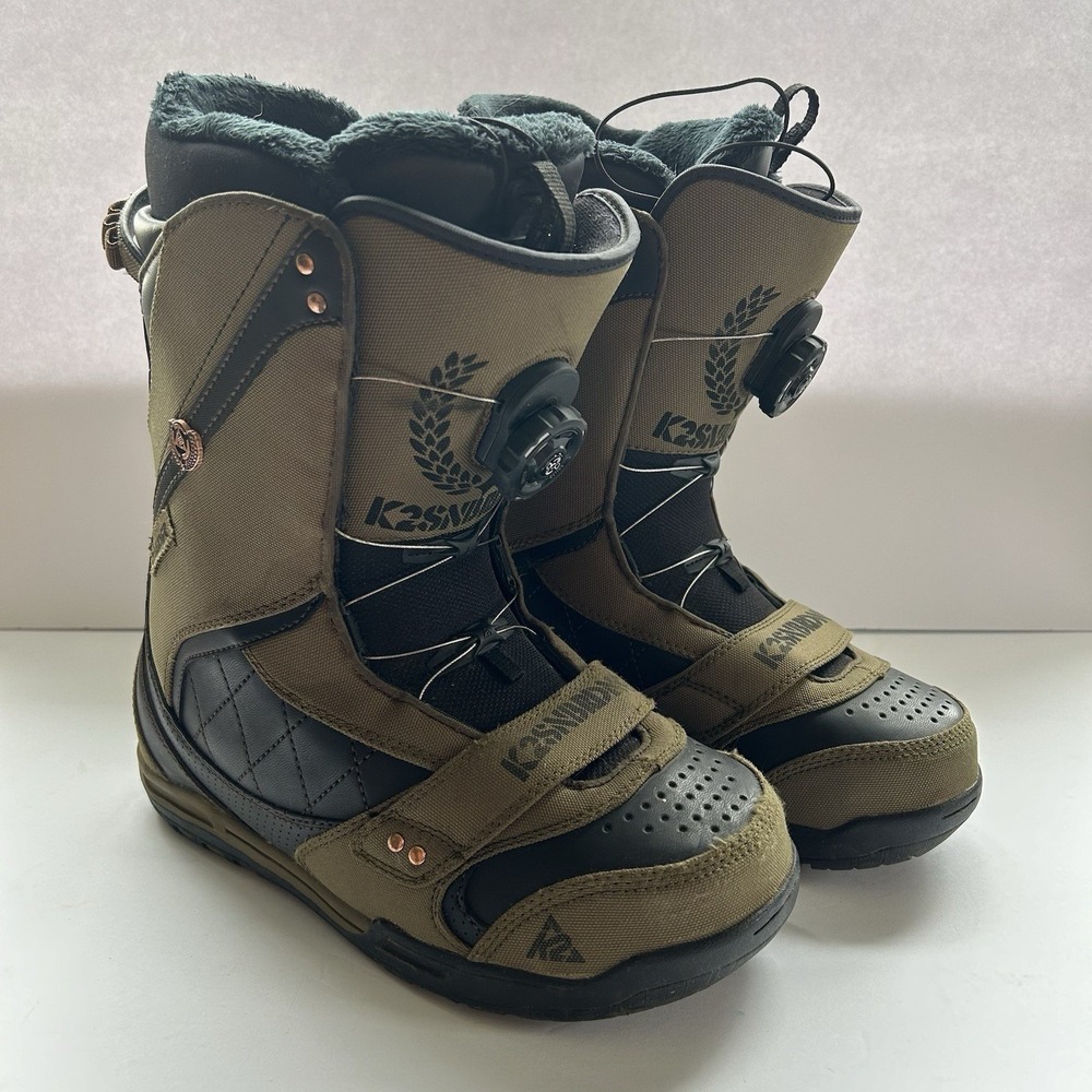 K2 Raider Boa Coiler Men's 9 Olive Army Green Snowboard Boots Size 42 US 9
